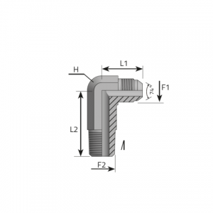 Адаптер 90° GSK — AG-JIC / AG-NPT удлинитель. (LMJ..MN.L)